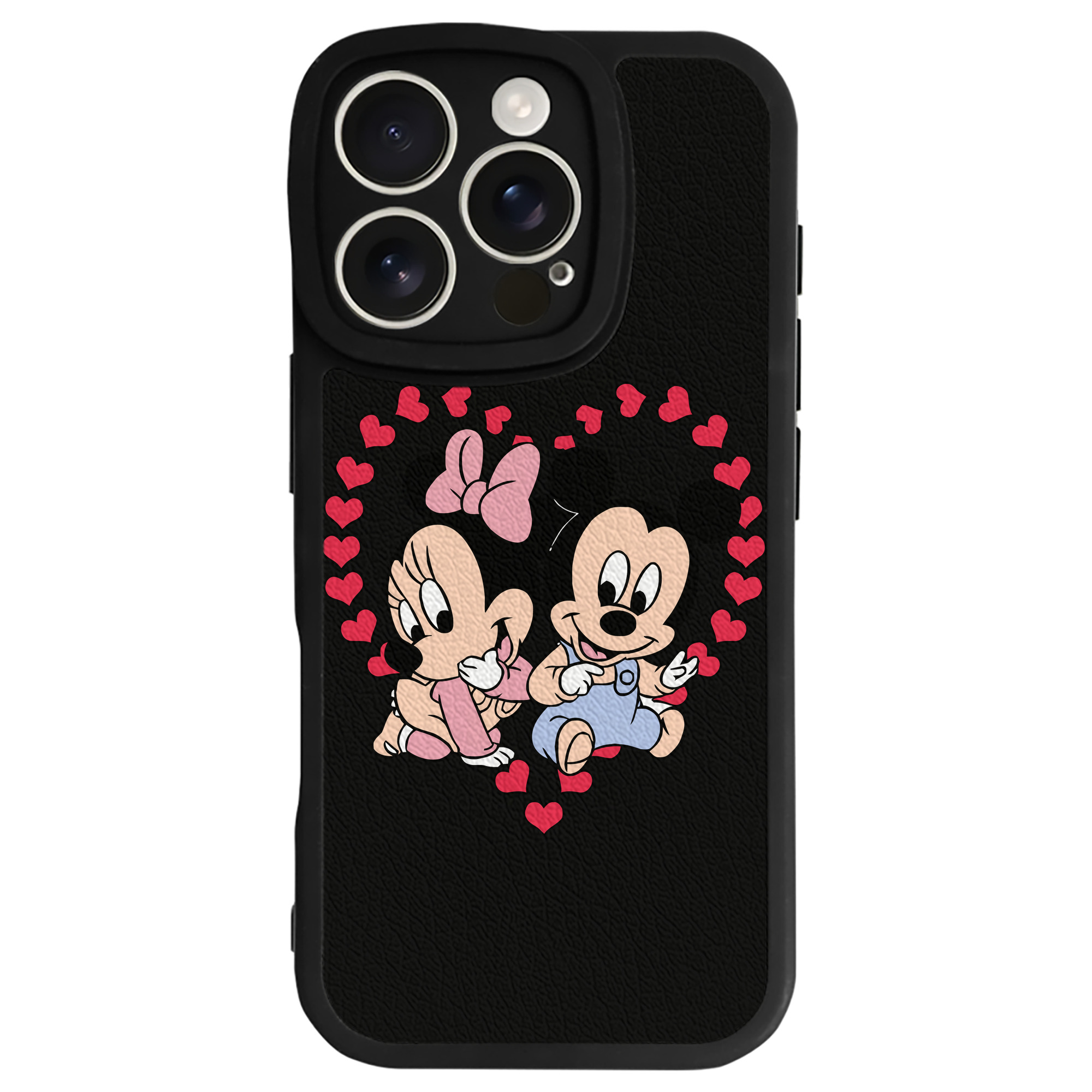 （画像用） ミッキーマウス Mickey Mouse 【iPhone 16シリーズ対応】シリコンスマホケース（レザー調） 材質：シリコン